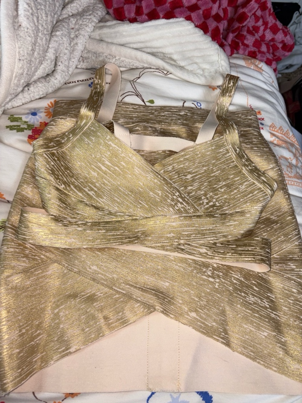 Gold bandage two piece set.